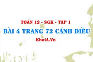 Bài 4 trang 72 Toán 12 tập 1 Cánh Diều